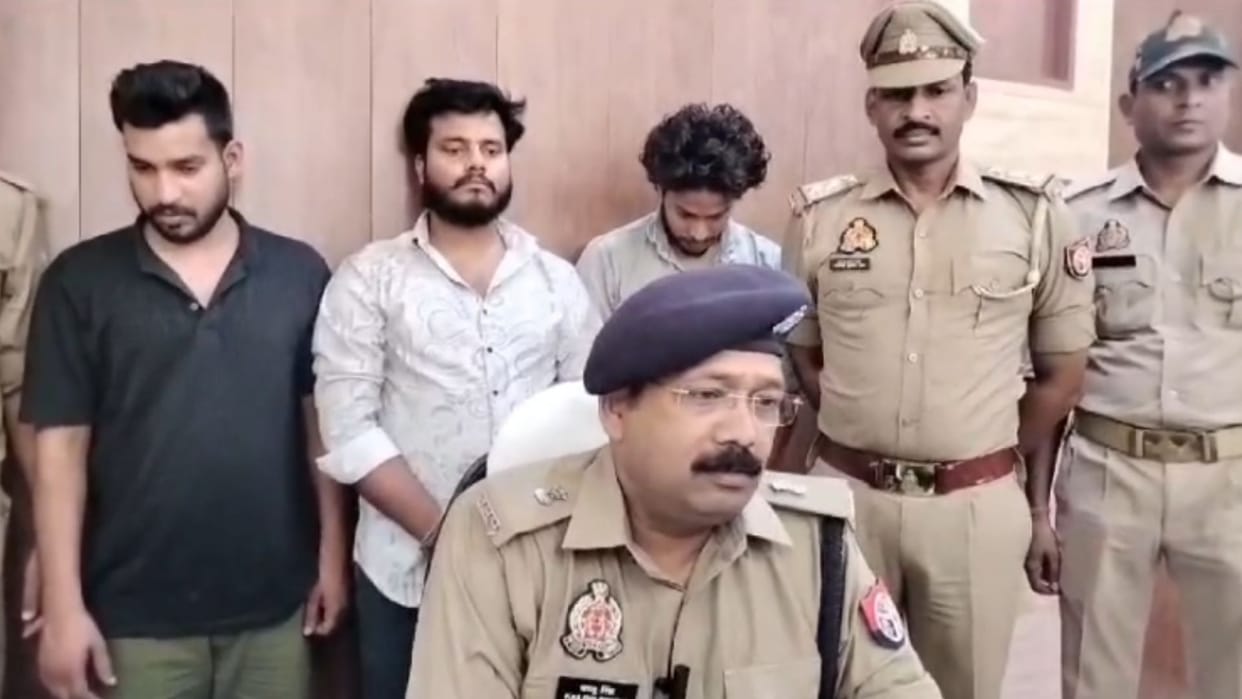 UP STF and Sonbhadra Police arrested three smugglers after recovering 95 kg of ganja from two cars