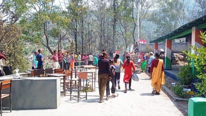 computers and documents burnt in school due to forest fire in nainital school