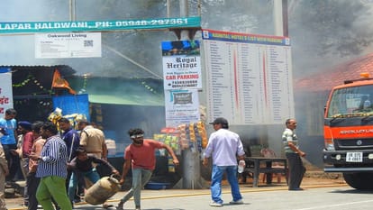 Forest fire near Rusi bypass in nainital