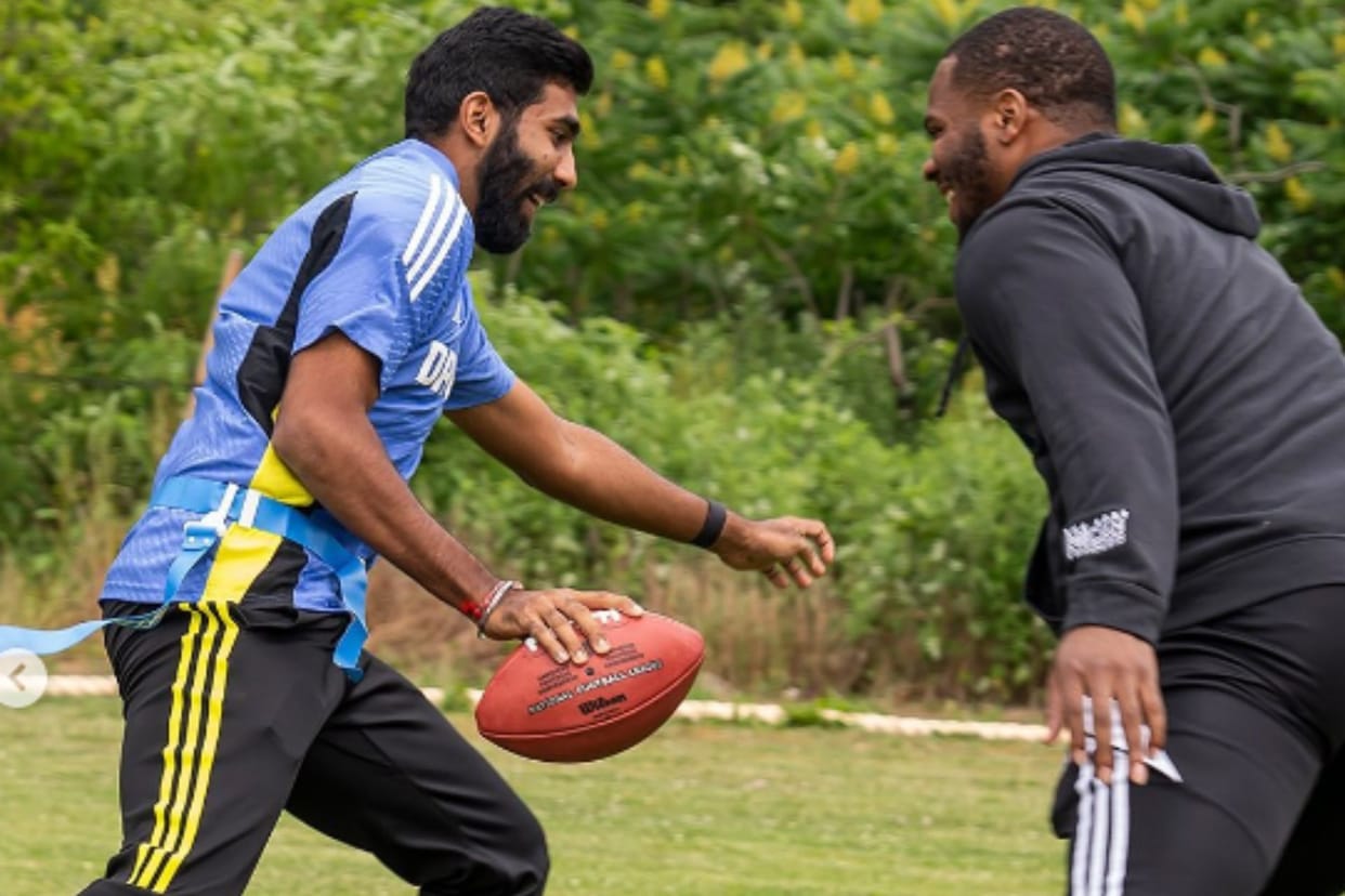 Jasprit Bumrah was seen playing football with NFL star Micah Parsons amid t20 world cup 2024