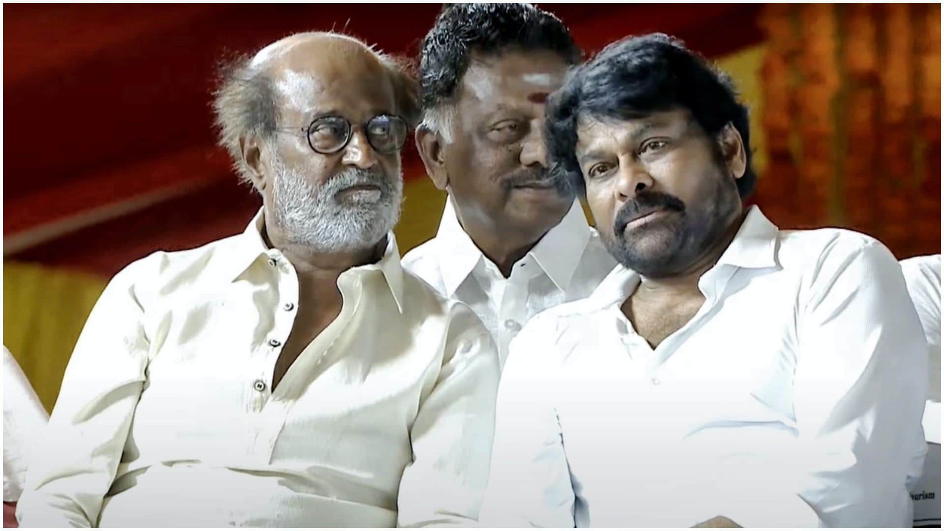 PM Narendra Modi Pawan Kalyan Rajinikanth K Chiranjeevi during CM Nara Chandrababu Naidu swearing in ceremony