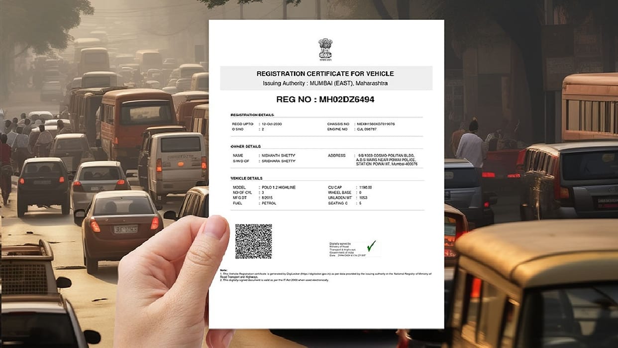 Now the agency will issue the vehicle's confirmed registration certificate in Haryana