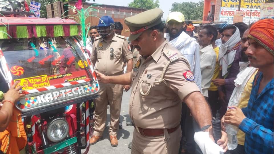 Uproar over BSP leader being detained in Hardoi Stone pelting on police see Photos