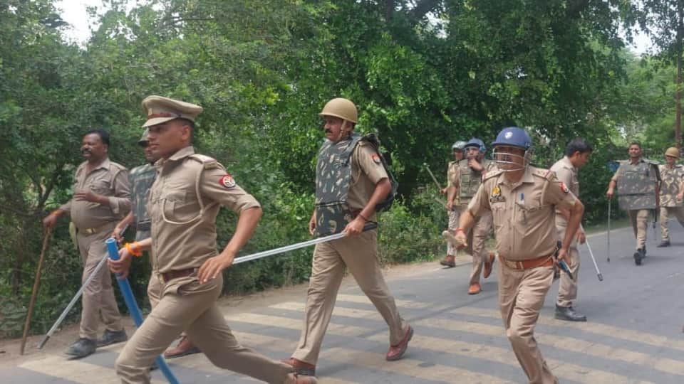 Uproar over BSP leader being detained in Hardoi Stone pelting on police see Photos