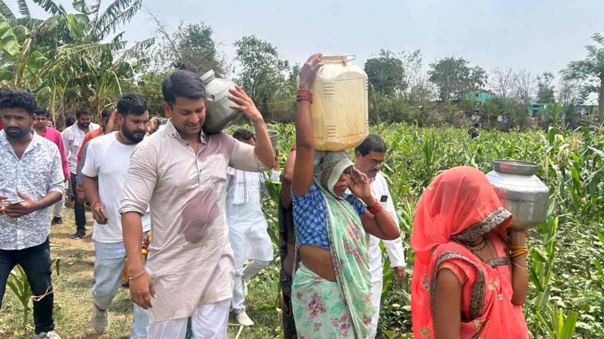 Youth Congress state president arrived to take stock of the water crisis