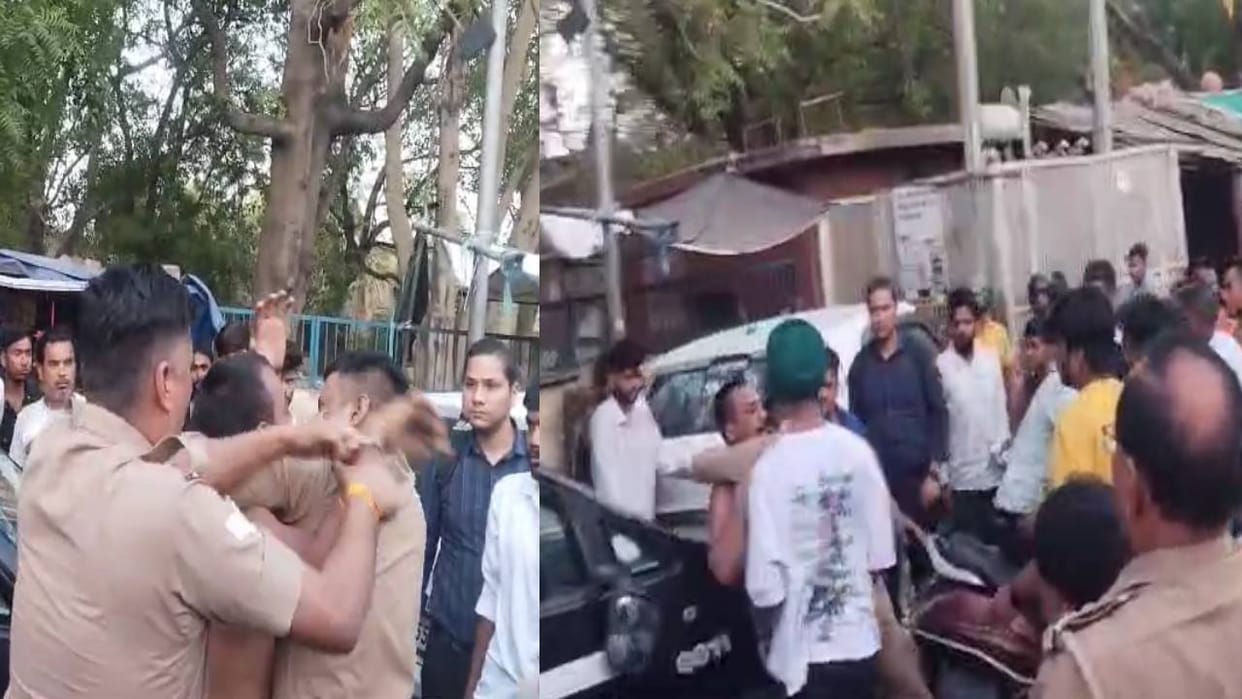 goons beat up police and tore their uniforms In dispute over golgappa cart in Agra