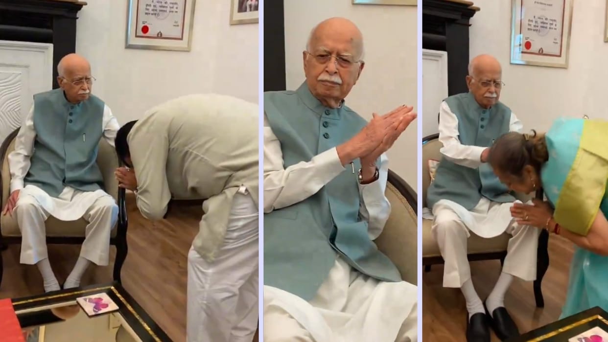 Nitin Gadkari met former Deputy PM Lal Krishna Advani took blessings See video