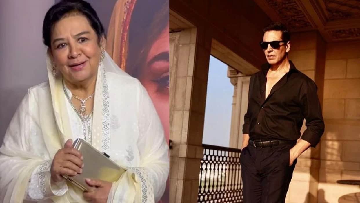 Akshay Kumar reads film dialogues on white board on set reveals farida Jalal said its happening in his talent