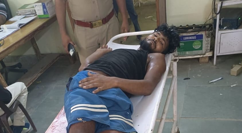 A young mans throat was slit in a minor dispute, the accused was caught by the police in an encounter