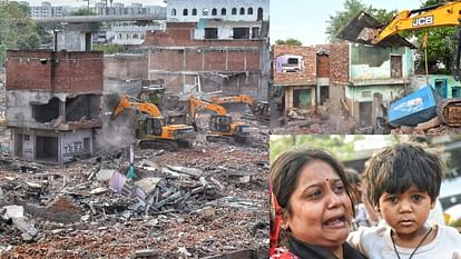 Lucknow: Demolition continue in Akbarnagar area in Lucknow.