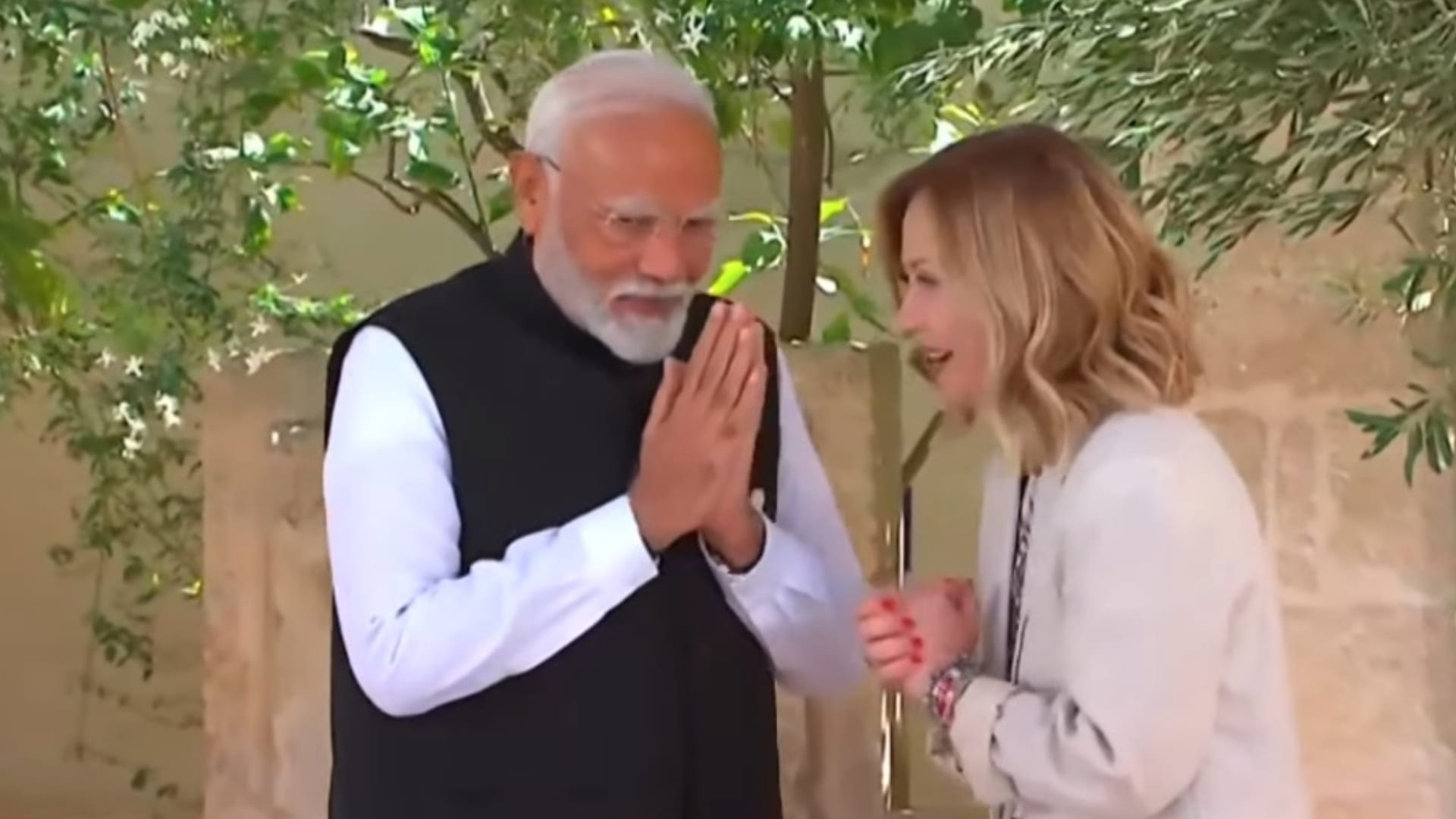 G7 Summit photos PM Modi and Meloni meeting in Italy welcome with Namaste see highlights