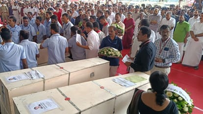 Kuwait fire: Mortal remains of 31 Indians received at Kochi airport, political leaders pay tributes