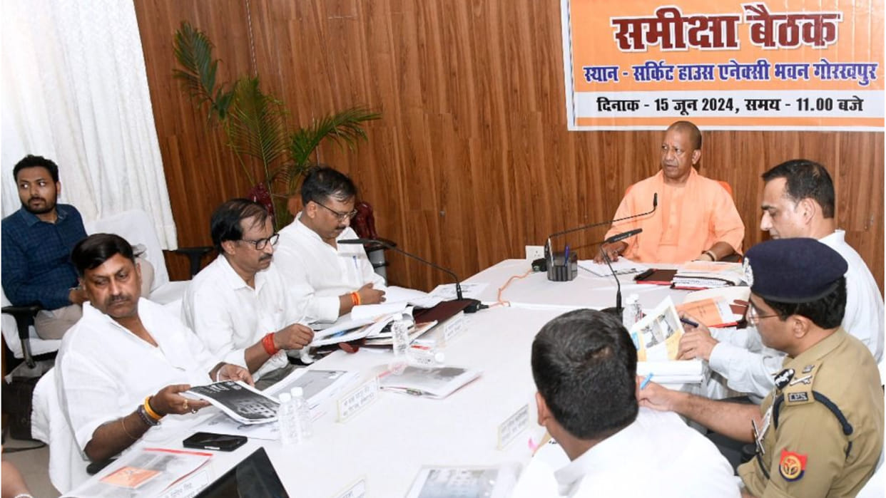 During his visit to Gorakhpur, CM Yogi held a review meeting with officials regarding development works