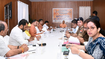 During his visit to Gorakhpur, CM Yogi held a review meeting with officials regarding development works