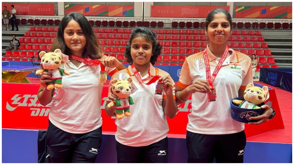 Indian women table tennis team wins bronze medal in BRICS Games Sports Minister Mansukh Mandaviya hailed team
