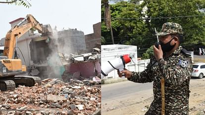 Demolition in Akbarnagar in Lucknow.