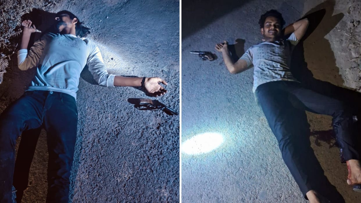 Azamgarh police Five miscreants arrested in encounter pistol cartridges recovered two smugglers injured