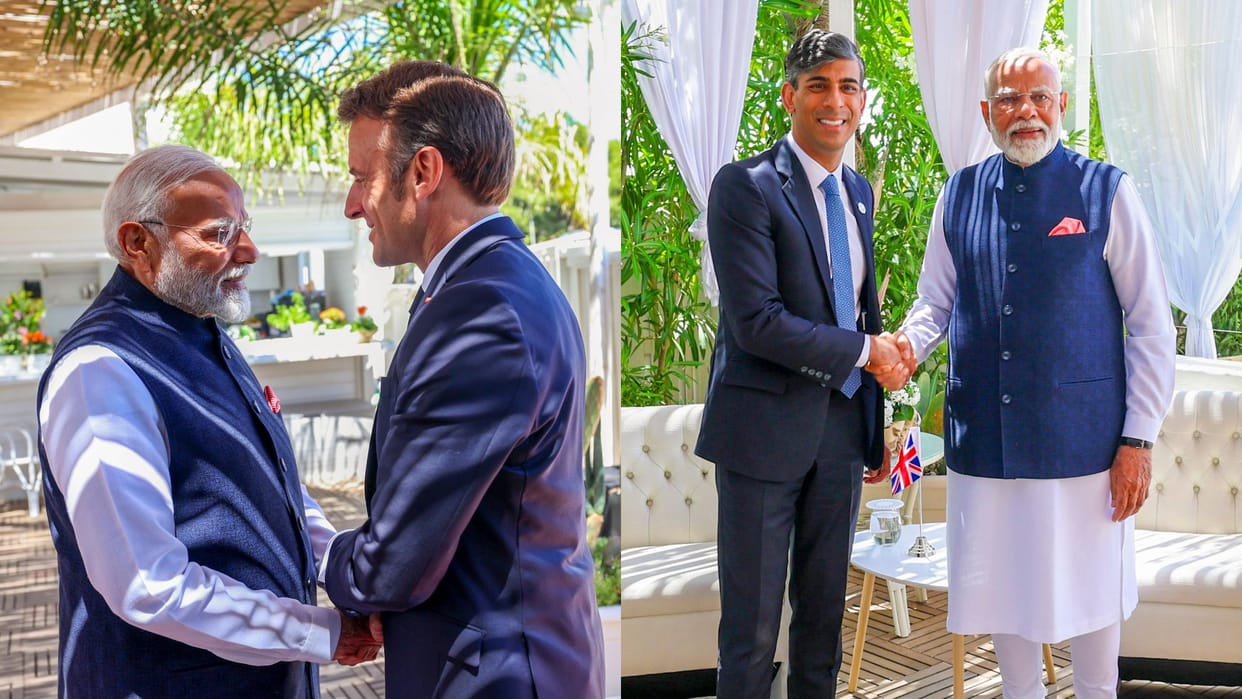 PM Modi held bilateral talks with French President Macron and British PM Sunak