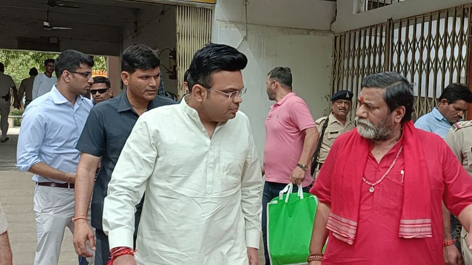 BCCI Secretary Jai Shah offered prayers at Pitambara Peeth
