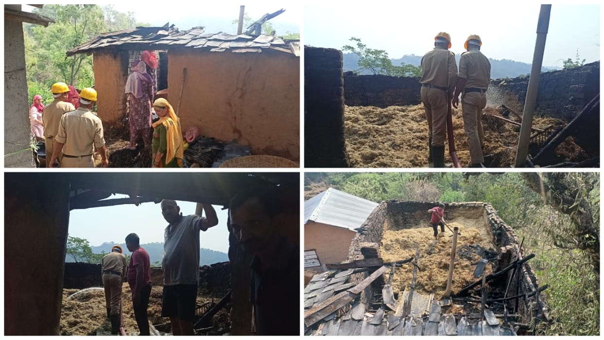 Mandi News Fire broke out in the cowshed in Balhada village of Jogindernagar subdivision