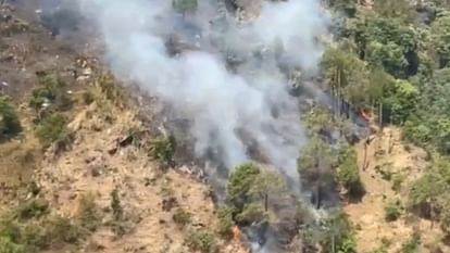 Forest Fire In HP Fire breaks out in the forests of Solan Himachal Pradesh