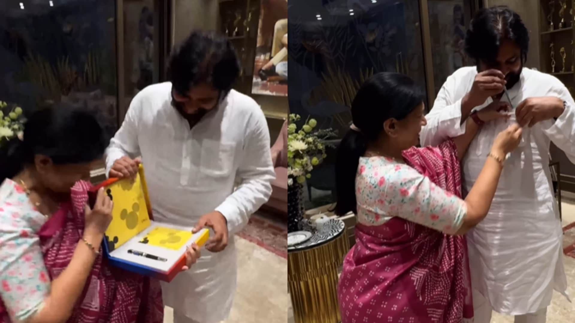 Deputy Chief Minister Pawan Kalyan got a special gift from his sister-in-law Chiranjeevi shared the video