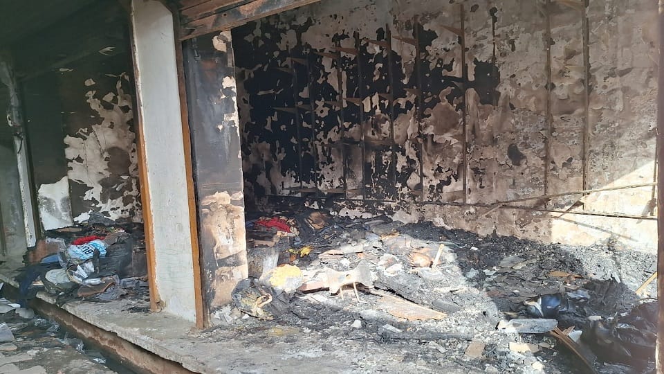 A massive fire broke out in a readymade clothing shop