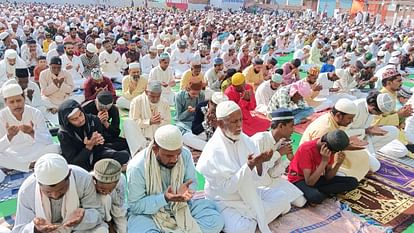 Muslim community offer prayer on bakreed and wishes each other.