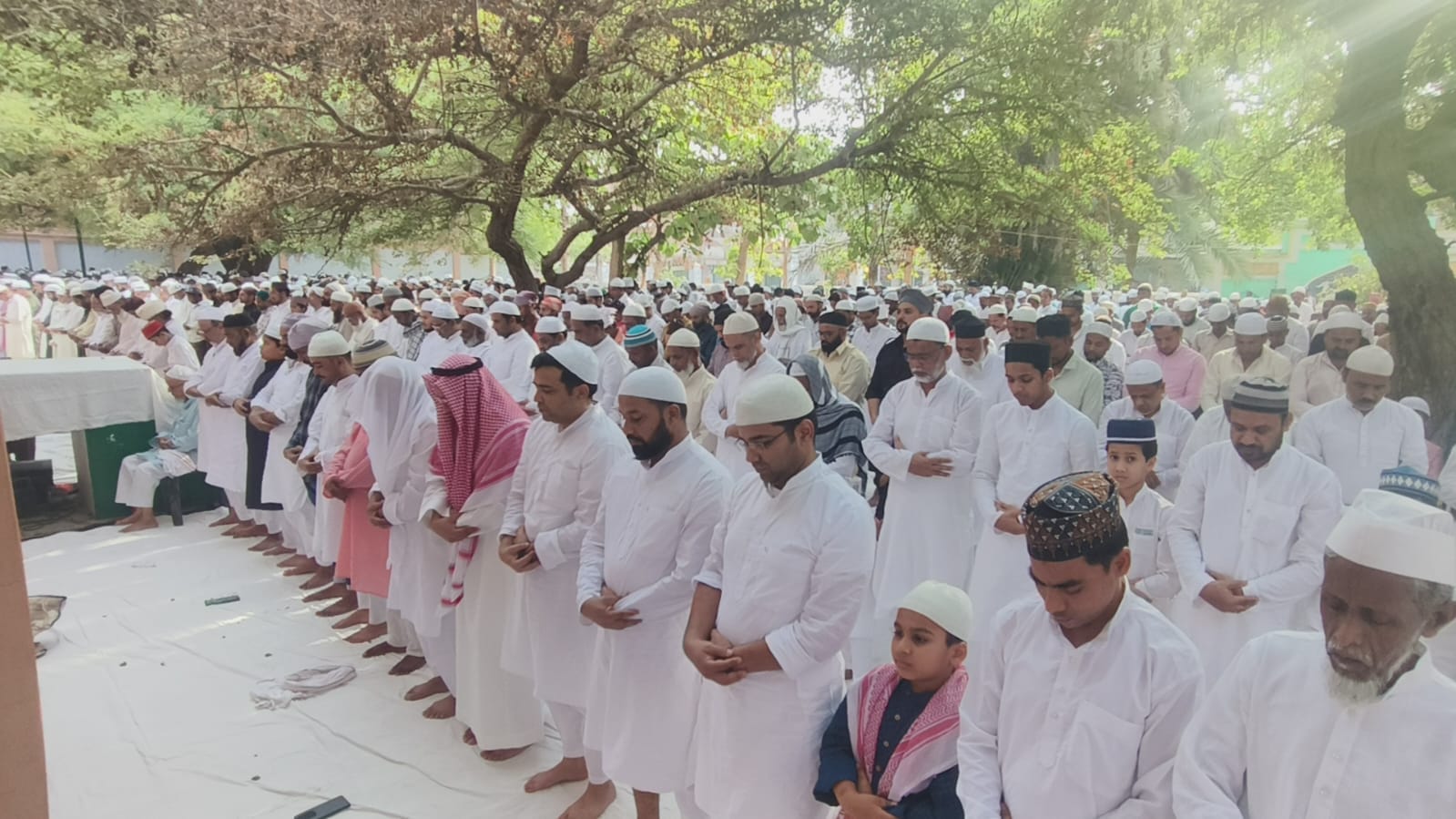 Eid-ul-Azha festival celebrated people congratulating each other after offering prayers