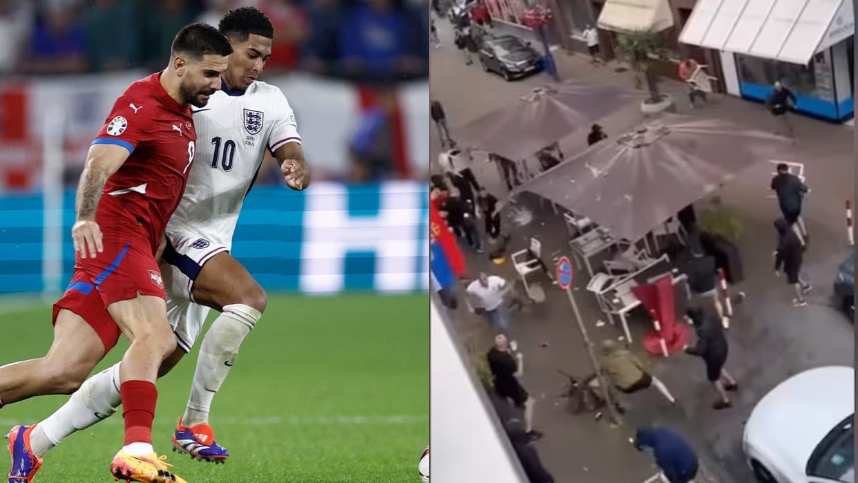 Euro Cup 2024: England-Serbia fans clashed, threw chairs and bottles at each other, video of fight surfaced