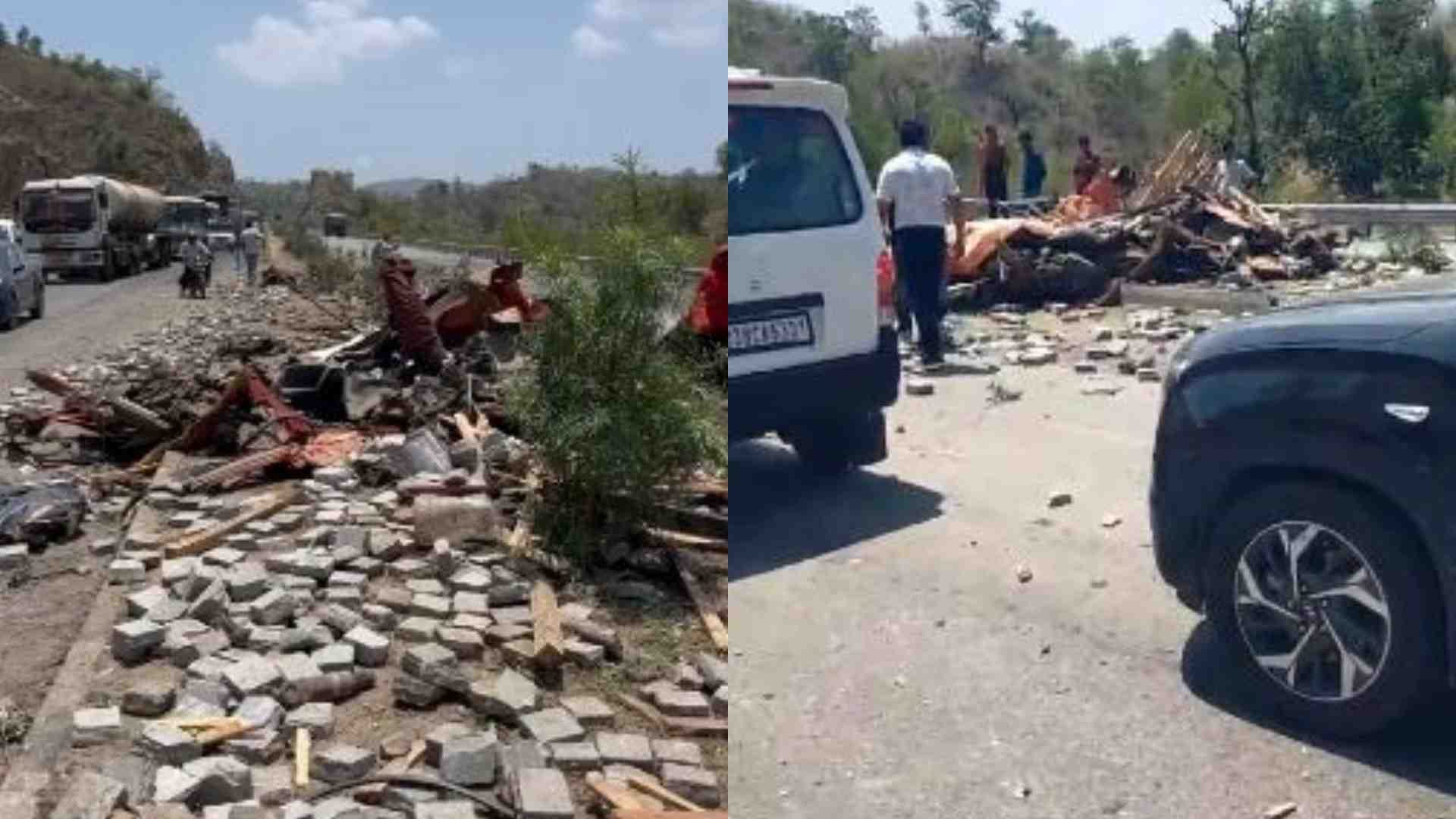 हादसे के मौके पर जमा हुए लोग।