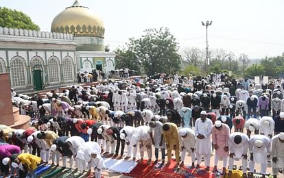 Muslim community offer prayer on bakreed and wishes each other.