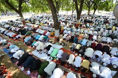 Muslim community offer prayer on bakreed and wishes each other.