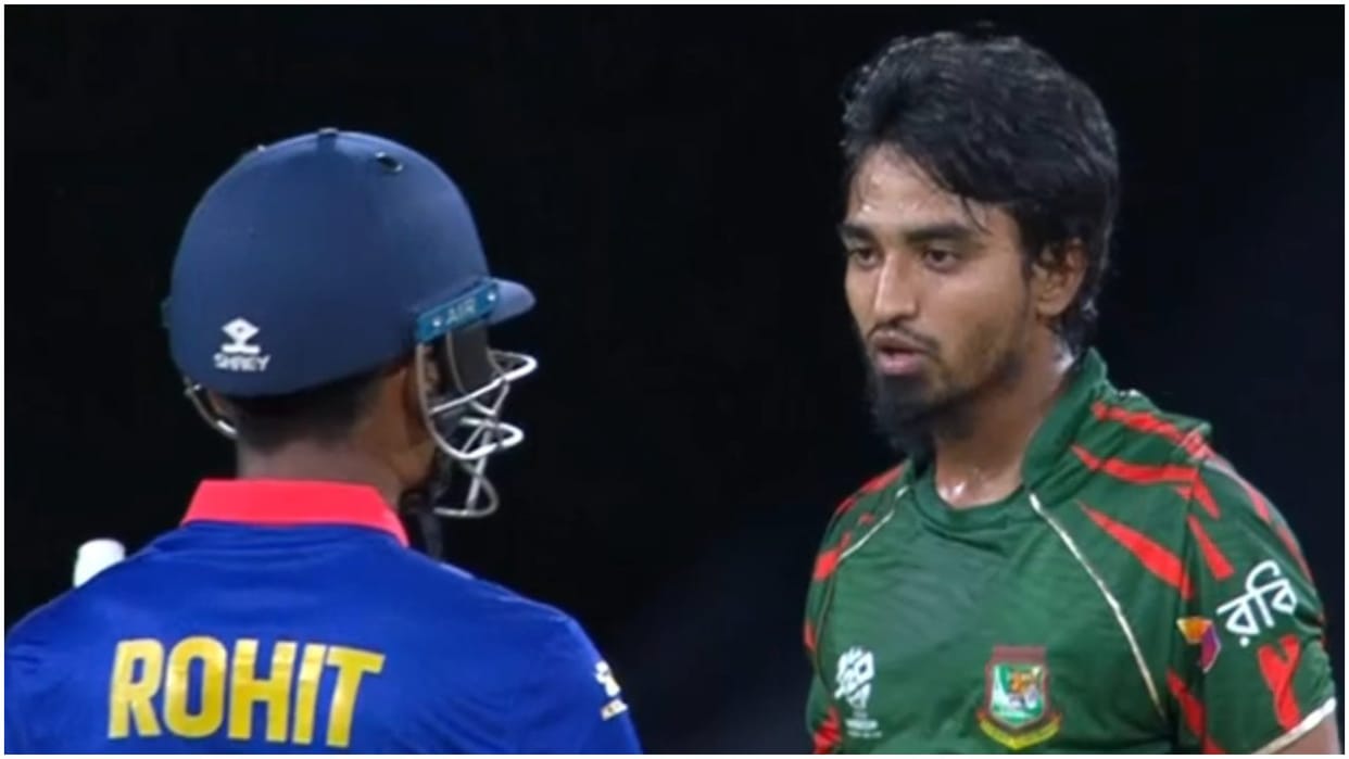 T20 World Cup 2024: ICC imposed fine on tanzim hasan sakib for having fight with nepal captain rohit paudel
