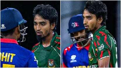 BAN vs NEP T20 World Cup 2024 Rohit Paudel vs Tanzim Hasan On-Field altercation Reason Behind