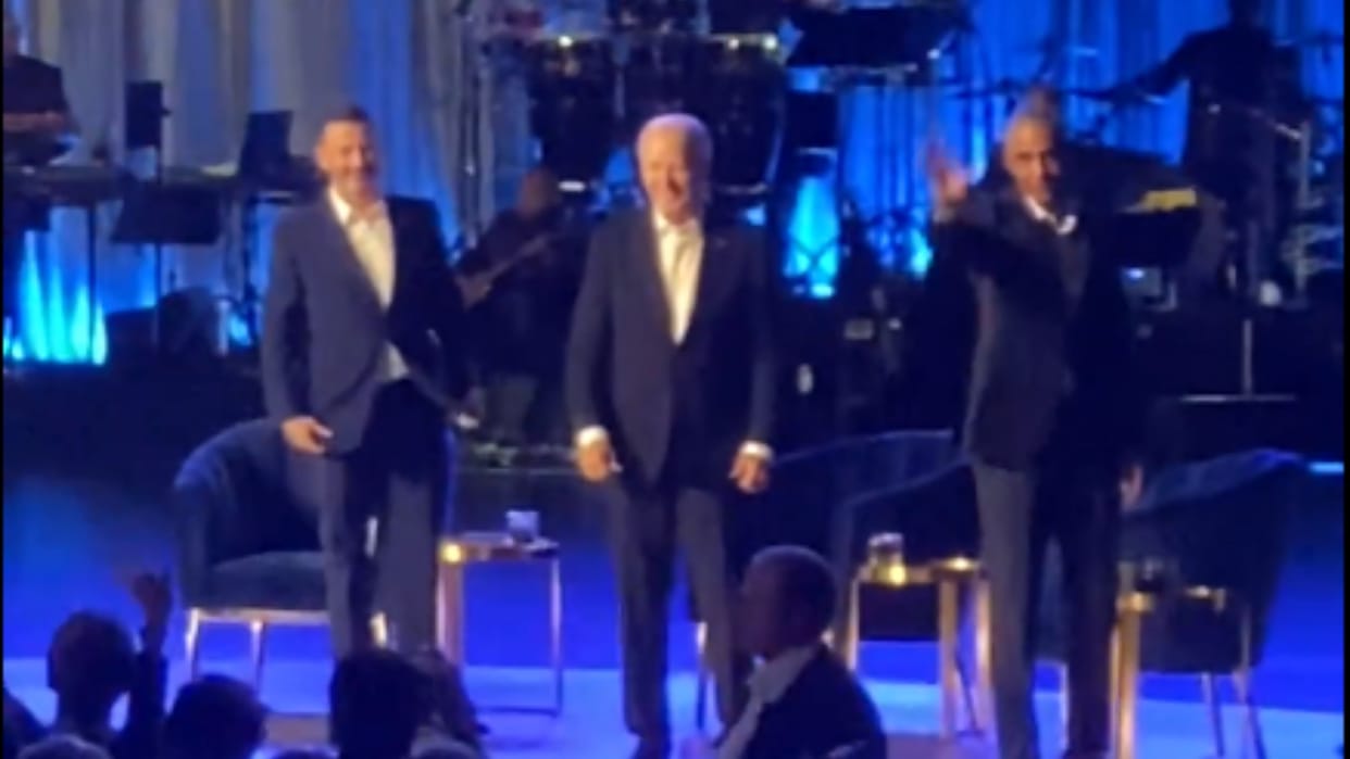 Joe Biden Freezes At Fundraiser, Barack Obama Guides Him Off Stage