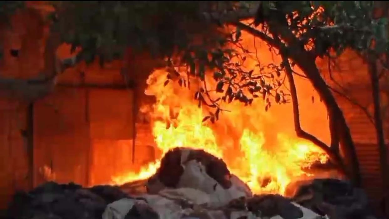 Huge fire broke out in plastic granule warehouse