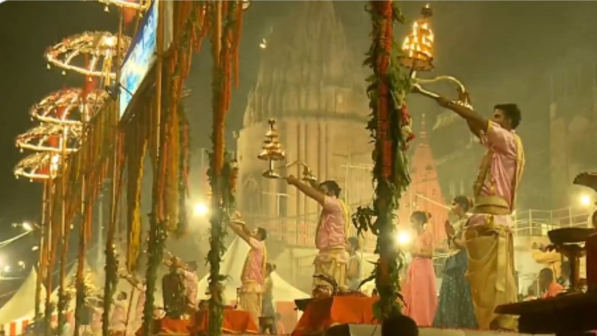 PM Modi varanasi visit PM Narendra Modi Attend Ganga Aarti at Dashashwamedh Ghat for 5th time