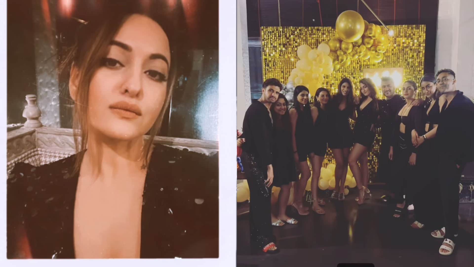 Sonakshi Sinha with Huma Qureshi and Zaheer Iqbal enjoying bachelorette bachelor parties before the wedding