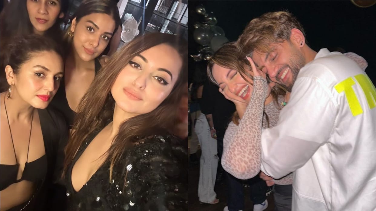 Sonakshi Sinha with Huma Qureshi and Zaheer Iqbal enjoying bachelorette bachelor parties before the wedding