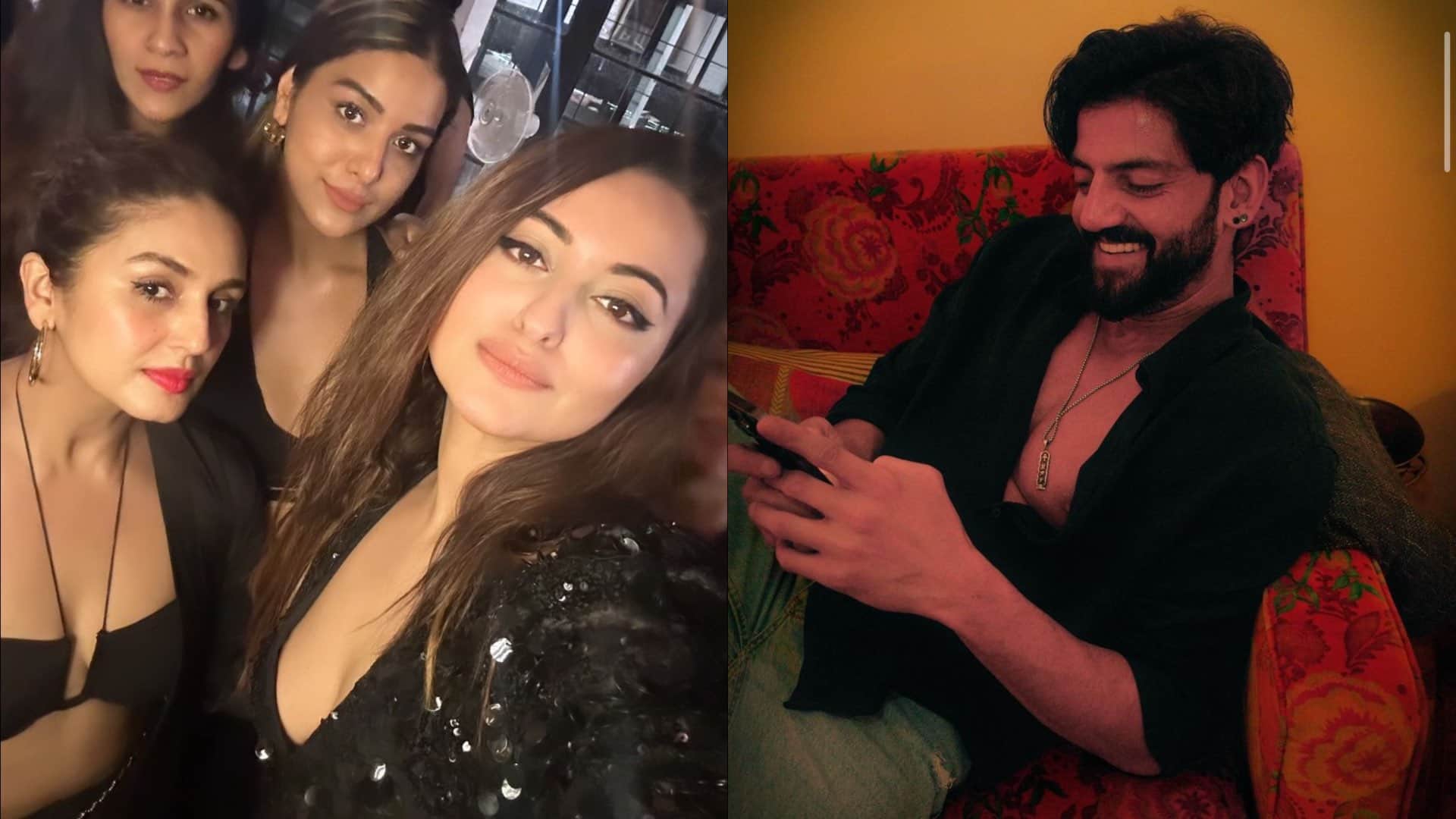 Sonakshi Sinha with Huma Qureshi and Zaheer Iqbal enjoying bachelorette bachelor parties before the wedding