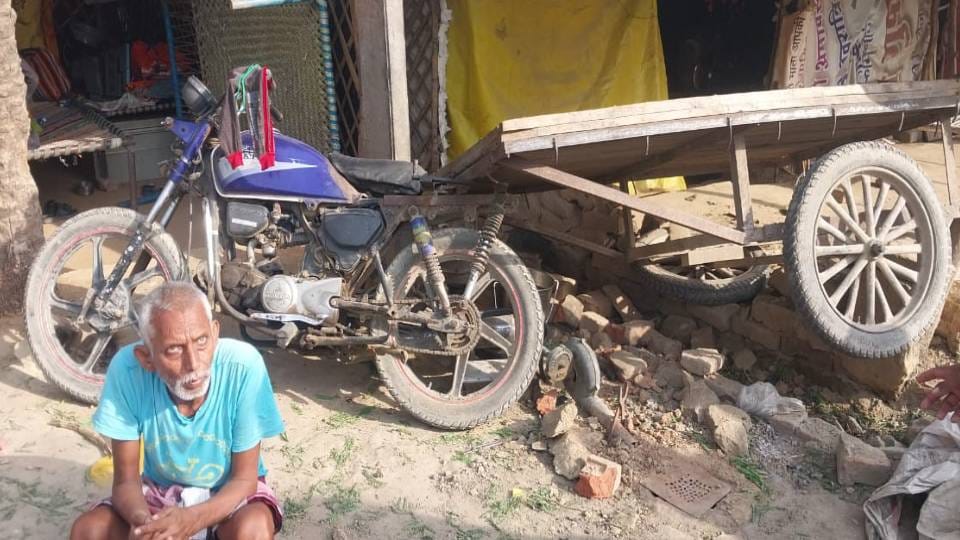 woman seriously injured after hit by uncontrolled truck In Firozabad  destroying her cart and other items