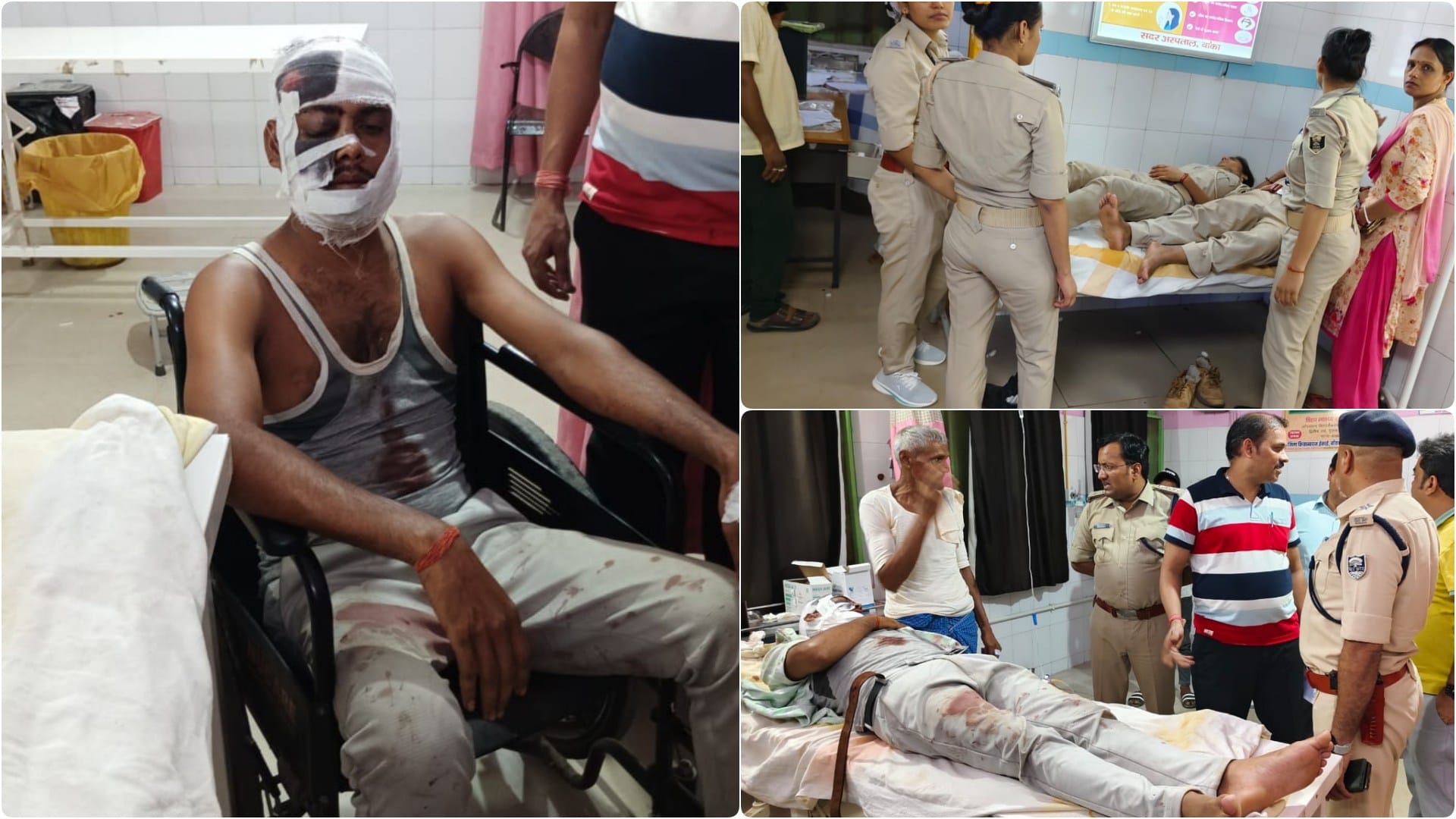 अस्पताल में भर्ती घायल पुलिसकर्मी