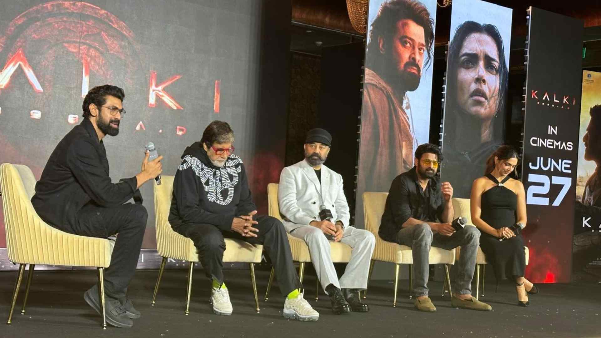 Amitabh Bachchan attends Kalki 2898 AD Mumbai event after very long gap Deepika Padukone Prabhas Kamal Hassan