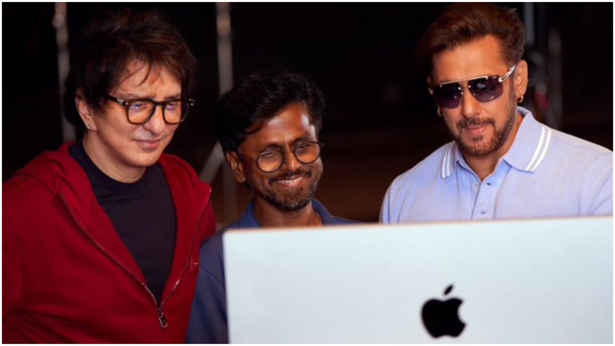 Salman Khan Shares first Photo with Sajid Nadiadwala A.R. Murugadoss from Rashmika Mandanna Film Sikander Set