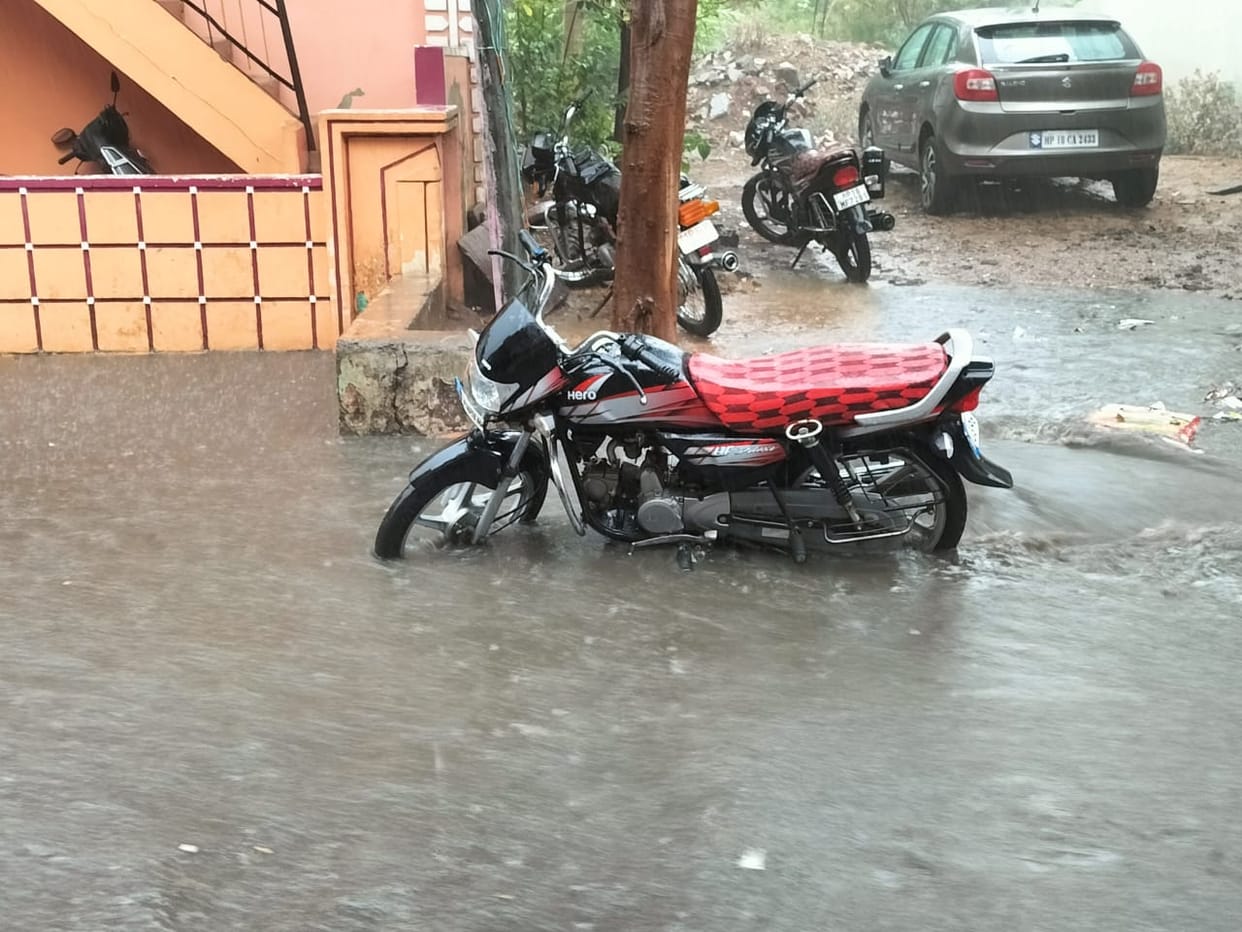 Lord Indra became kind, it rained all over the district.Pre-monsoon arrived, brought some relief from the heat