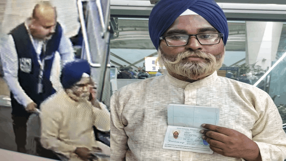 young man disguised as an old man and going to Canada was caught at Delhi airport