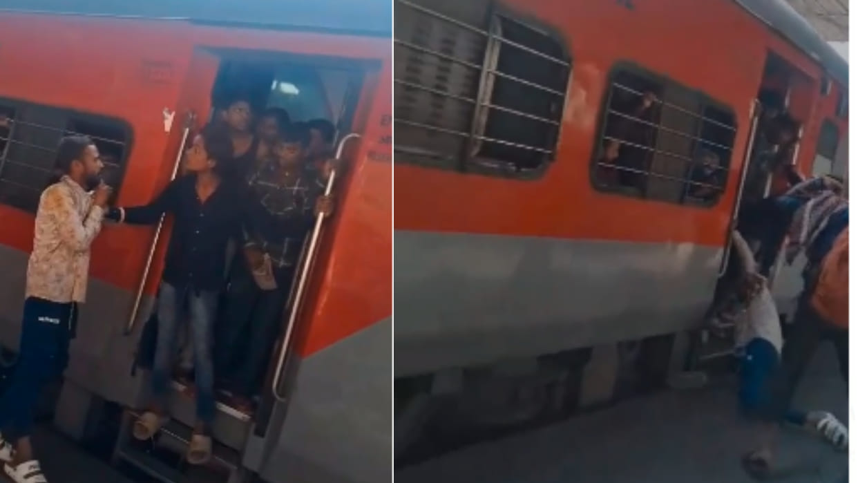 Bhopal: Attempt to throw a young man down from the train in Bhopal railway station