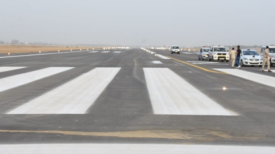 CM Naib Saini inaugurate airstrip at Maharaja Agrasen International Airport hisar all update