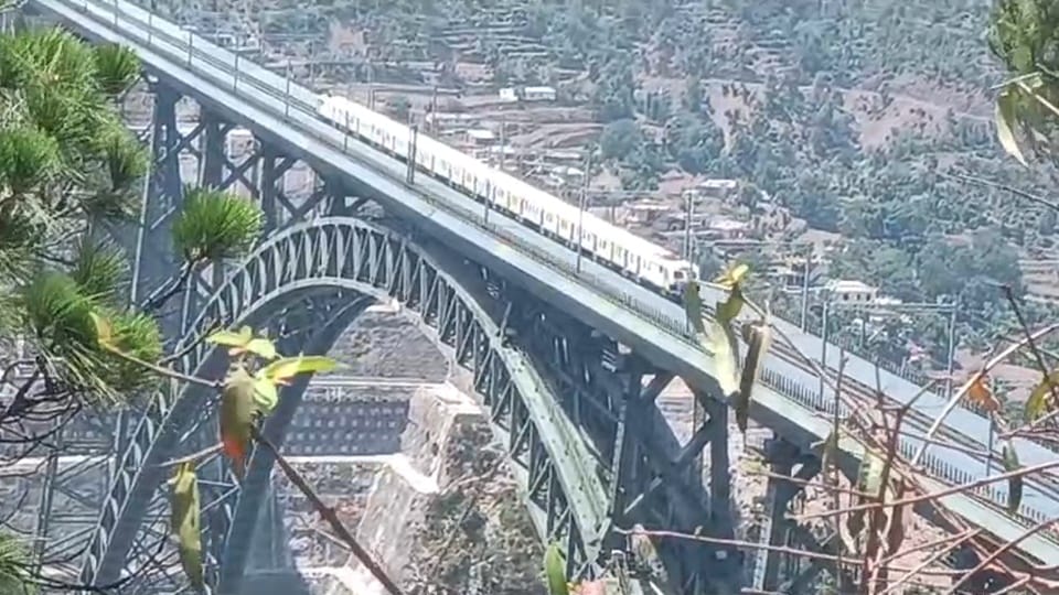 Train To Kashmir : Train trial again sangldan to reasi including world highest chenab railway bridge